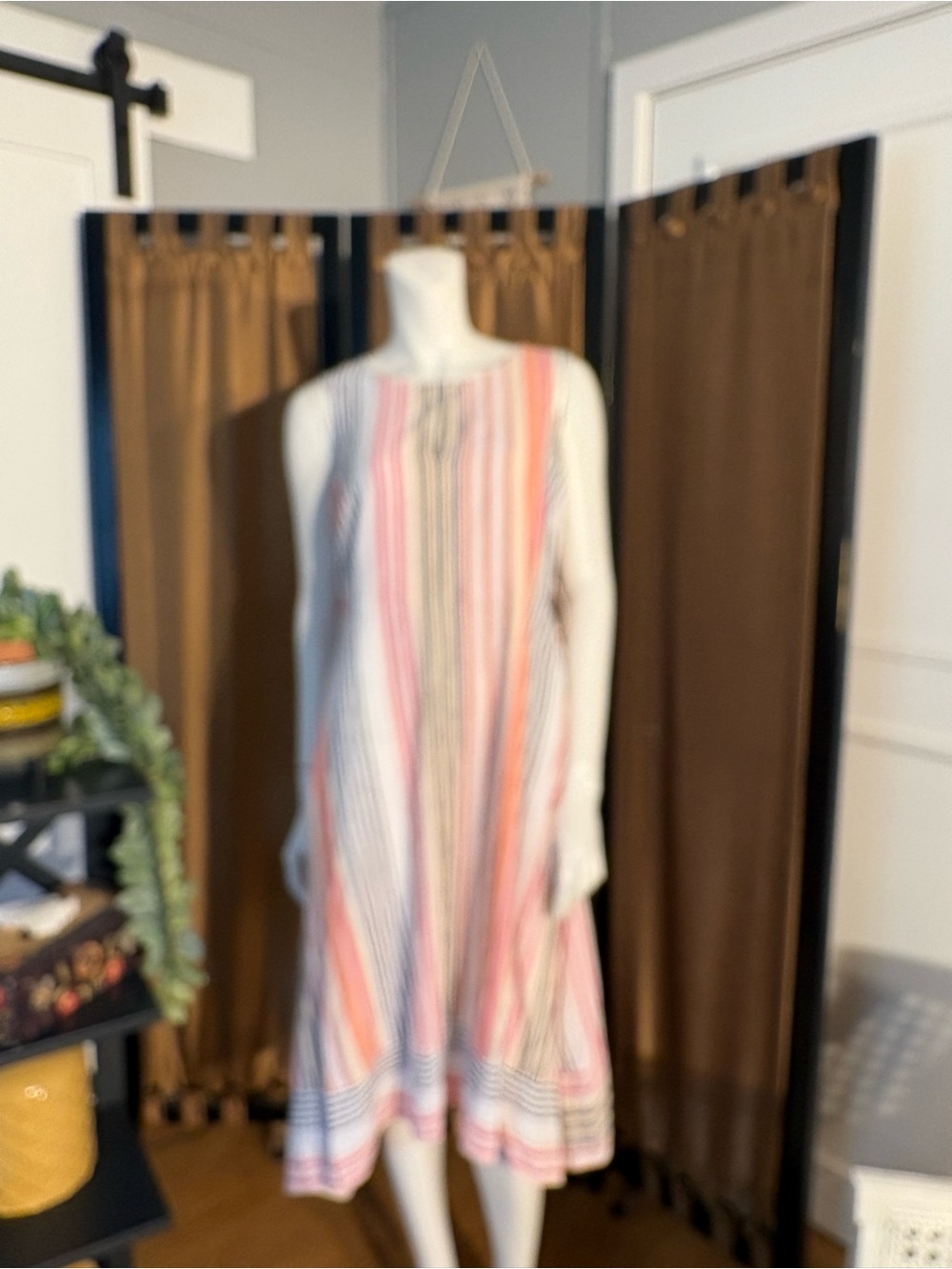 Karl Lagerfeld  White Multi-Colored Stripe Dress
